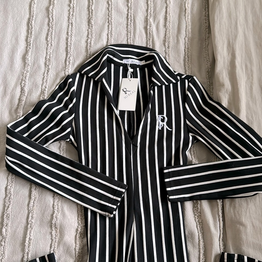NWT! SO REAL Pussycat striped jumpsuit